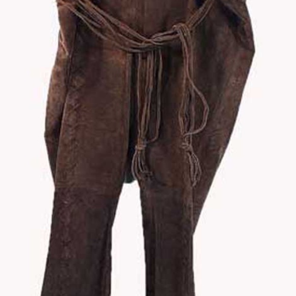 PANTS, SUEDE, PLUS 26, DARK BROWN, ADDITION ELLE SPORT, FULL FRONT "X" LACING - Picture 1 of 7
